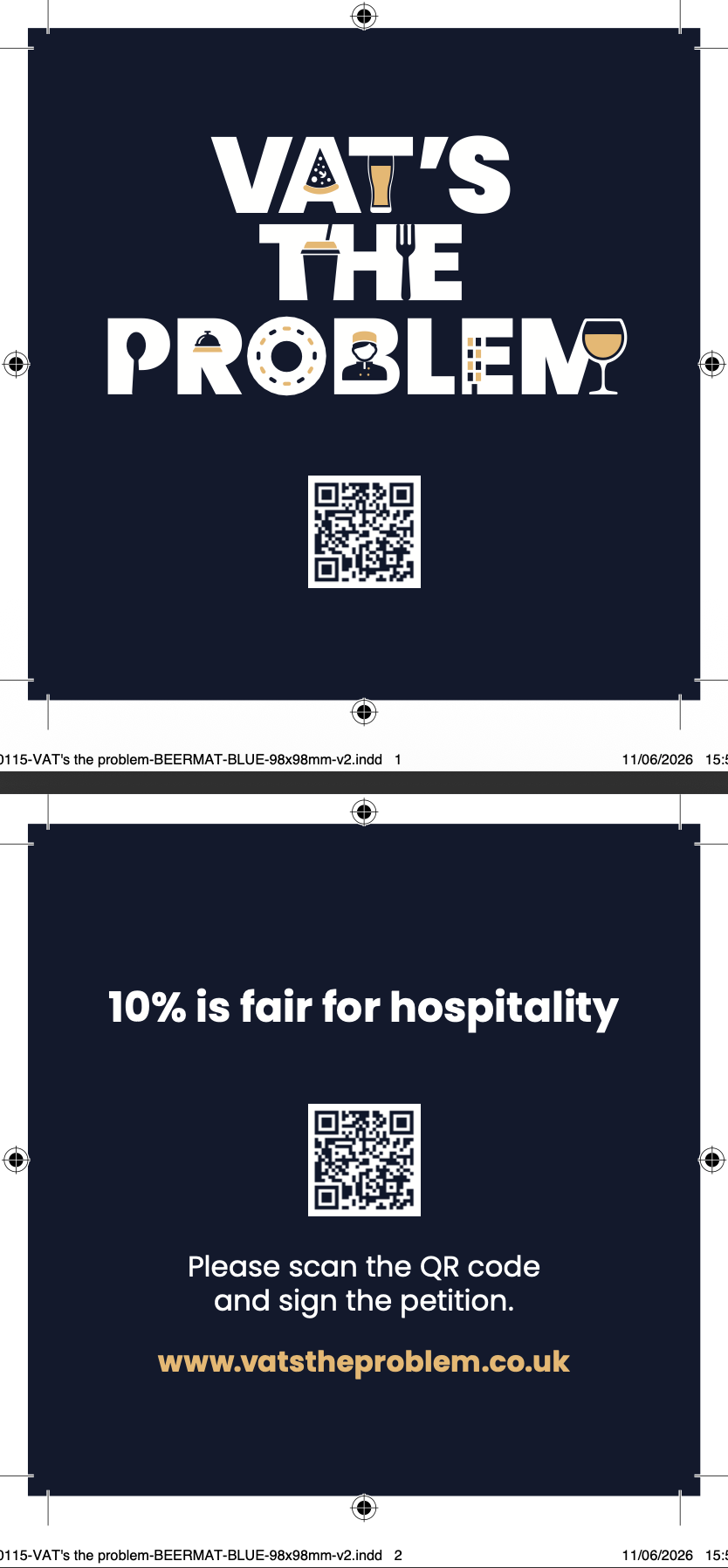 Free to download - blue beermat with print bleed