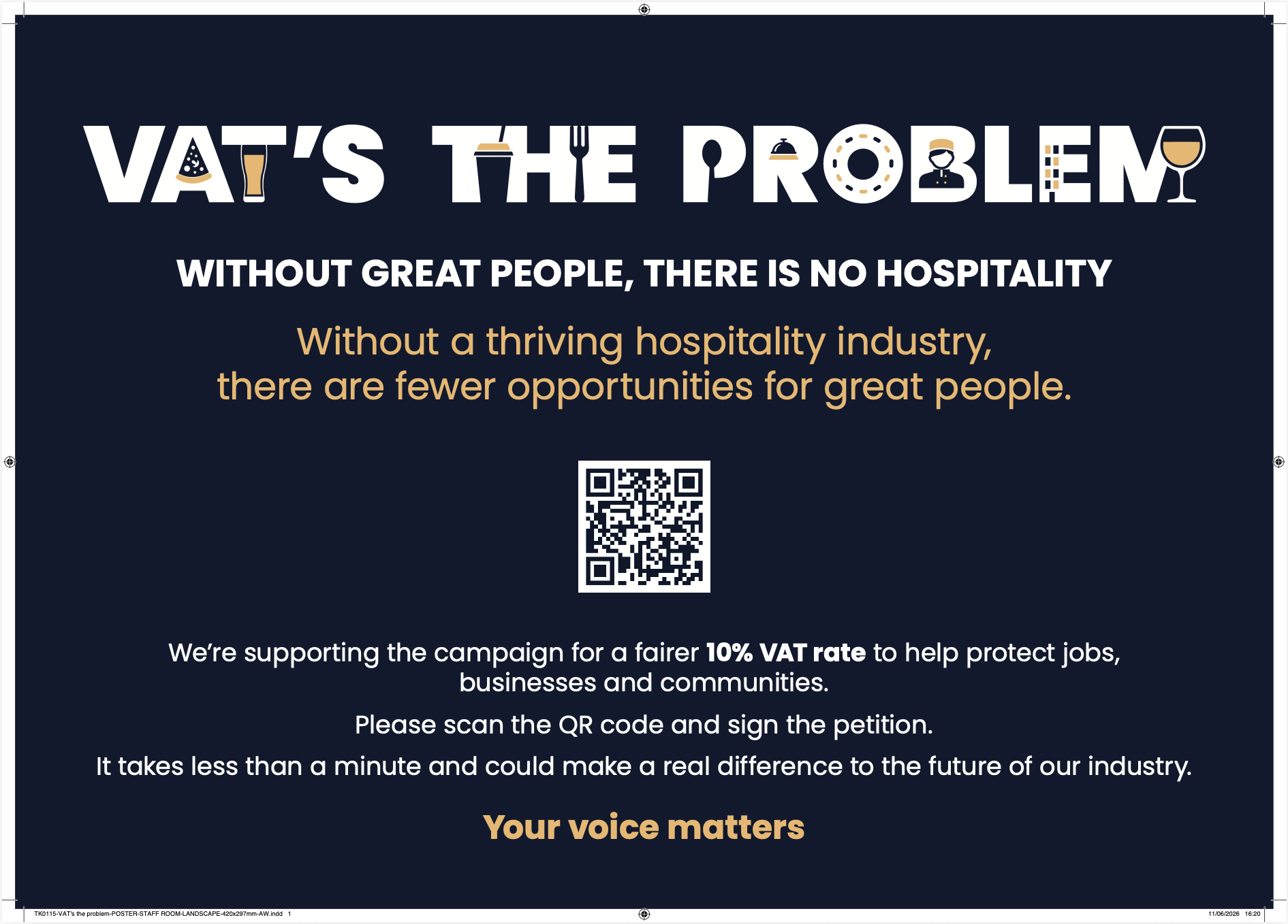 Free to download - staff room poster landscape with print bleed