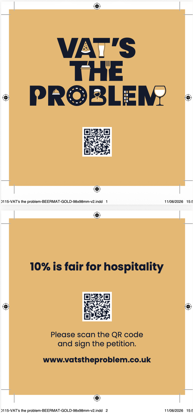 Free to download - gold beermat with print bleed